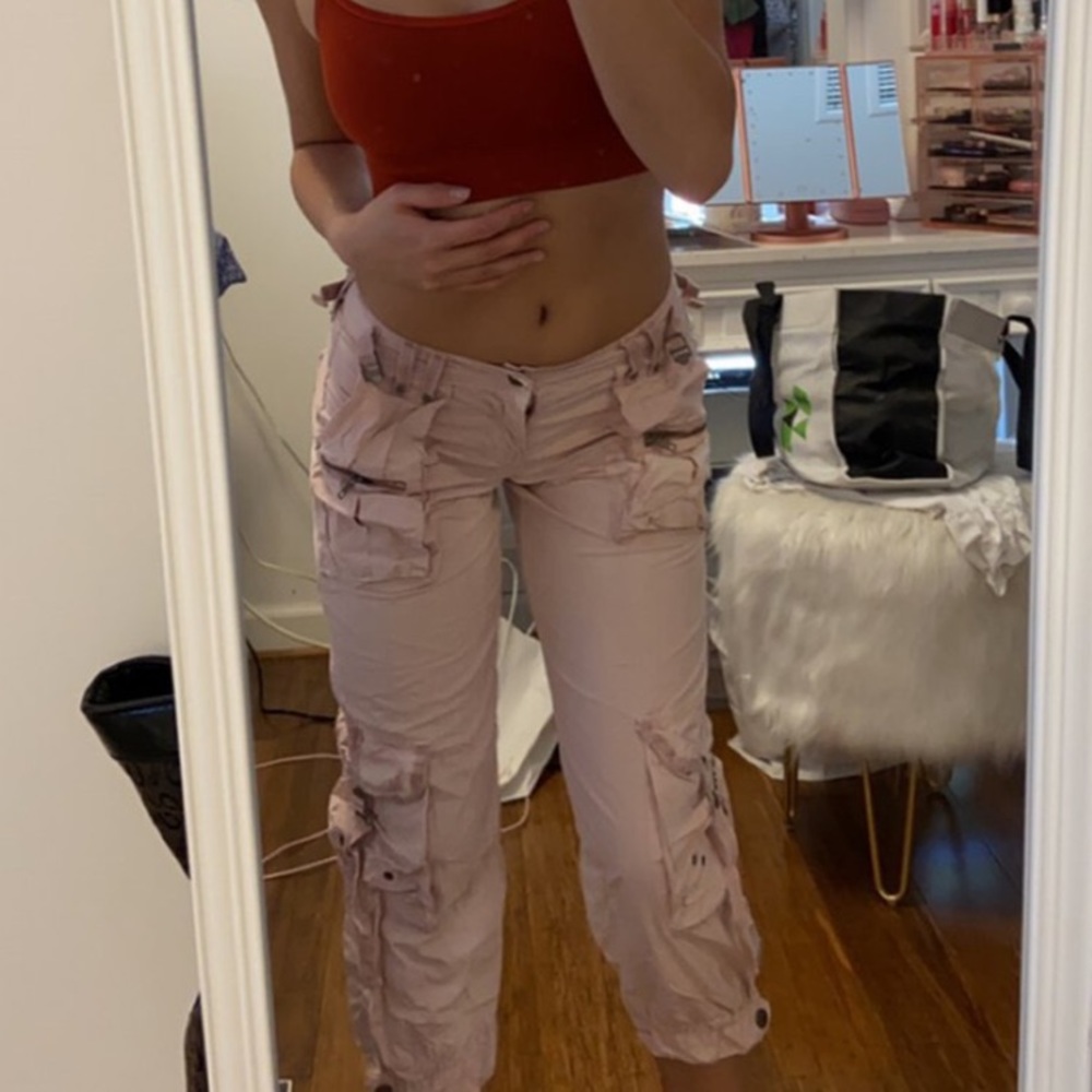 Pink vintage Capri tie dye cargo pants by Da Nang!